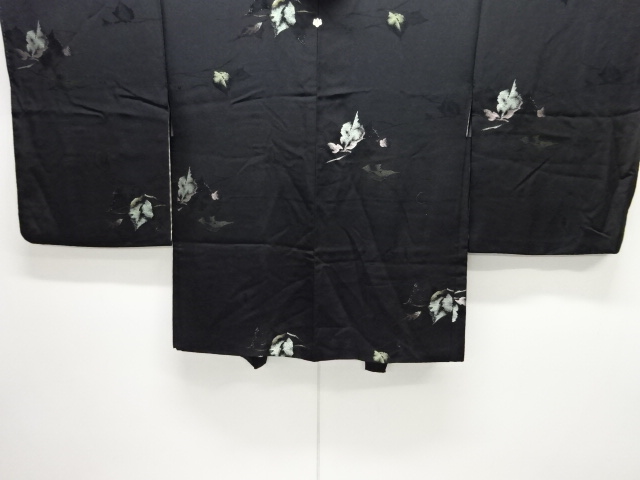 大正ロマン　草葉模様織り出し一つ紋羽織